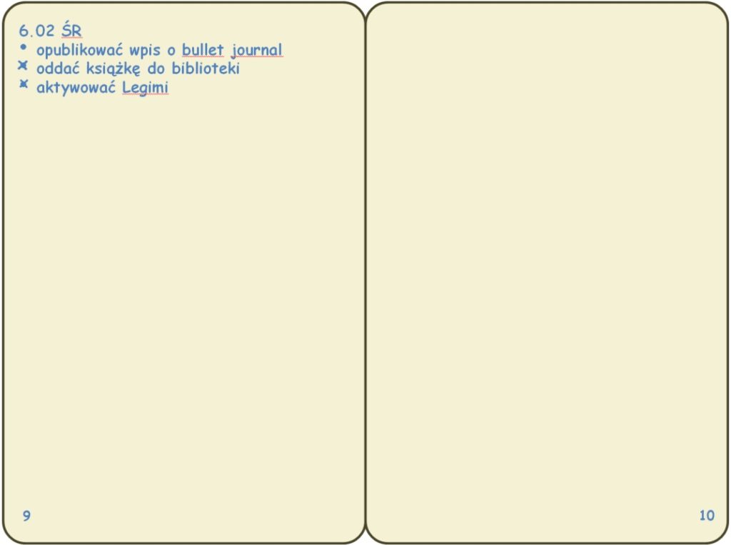 bullet journal daily log, (c) operator-paramedyk.pl